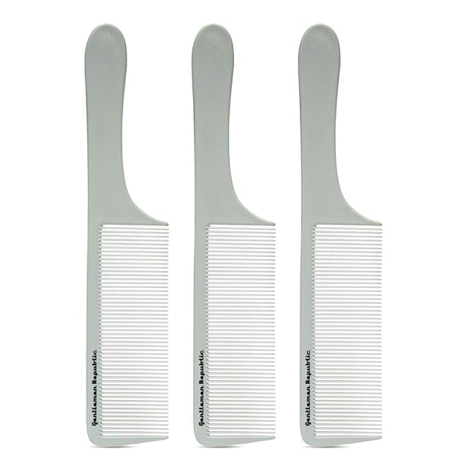 Gentlemen Republic Genuine Grooming Hair Comb for Fades and Men's Haircuts - Set of 3pcs, Soft Round Tips, Strong Teeth with Strong Body - Ideal for Barbers, at-home Grooming and Styling