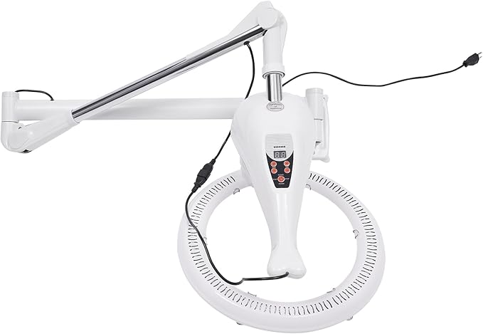 950W Wall Mount Hair Treatment Machine,Orbiting Rotating Hair Processor for Salon Home Use,Time Adjustable,Professional Hair Care for Spa Family (White)