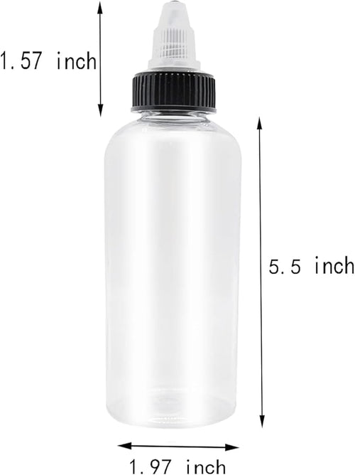 3 Pcs Dispensing Bottles, 8oz Plastic Boston Squeeze Bottles with Twist Top Cap