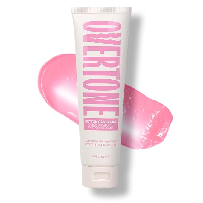 Overtone Daily Color Depositing Conditioner, Pastel Pink, 4.5oz, Hydrating, Damage-Free Temporary Hair Color for All Hair Types with Shea Butter & Coconut Oil, Vegan & Cruelty-Free