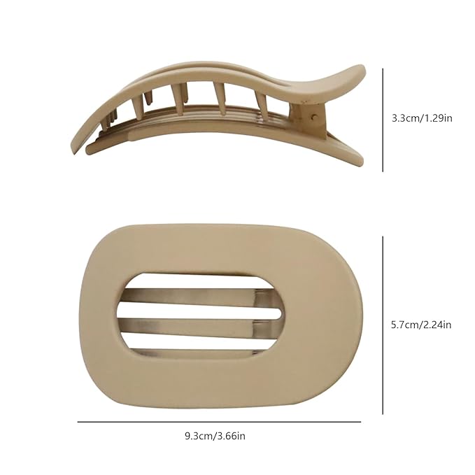 Flat Hair Claw Clips for Women,Matte Medium Hair Clips for Thick & Thin Hair- Comfortable Everyday Use for Office, Yoga, Party & Casual Styling (4PCS C)