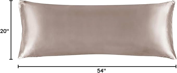 BEDELITE Satin Body Pillow Cover, Super Soft and Cooling Body Pillow Pillowcase for Hair and Skin, Breathable Silky Full Long Pillowcase Cover(20"x54", Rose Taupe)
