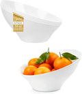 BESTSTAR 54OZ Plastic White Serving Bowls 8 Pack– Angled Disposable Party Bowls for Chips, Salad, Fruit & Candy – Heavy Duty Clear Serving Bowls for Parties, Buffet, Catering, Christmas