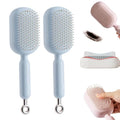 Retractable Cushion Massage Comb, 2026 New Self Cleaning Hair Brush, Anti Static Self Cleaning Hair Brush for Women Men (Blue#2Pcs)