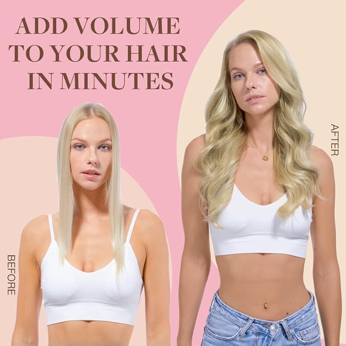 GOO GOO Clip in Hair Extensions Real Human Hair, Remy Human Hair Extensions Clip ins for Women, Natural Human Hair, 22inch 150g 9Pcs, 8A/22 Medium Brown Highlighted Golden Blonde