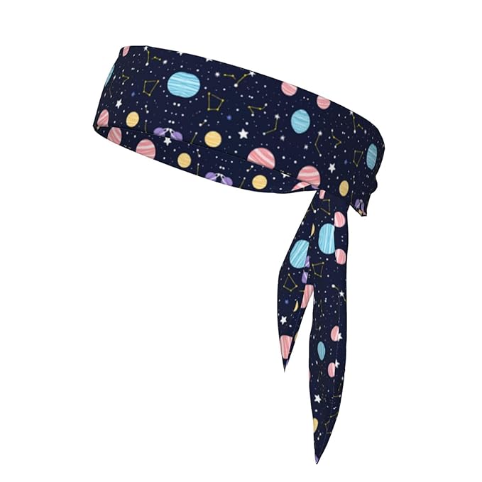 Men's Women Sports Sweat Bands, Multipurpose Elastic Hair Band for Yoga Athletic Shower, Fashion Blue Zodiac Galaxy Starry Night Stars Glow In The Dark Midnight Headdress Head Accessories