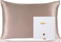 ZIMASILK 100% Pure Mulberry Silk Pillowcase for Hair and Skin Health,Soft and Smooth,Both Sides Premium Grade 6A Silk,600 Thread Count,with Hidden Zipper,1pc(Standard 20''x26'',Gray Brown)