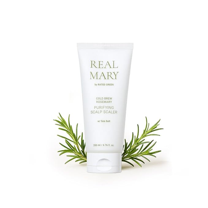 RATED GREEN Real Mary Purifying Scalp Scaler | Organic Cold Brewed Sea Salt | Deep Cleanse for Itchy & Flaky Scalp | Korean Hair Care | 6.76 fl oz