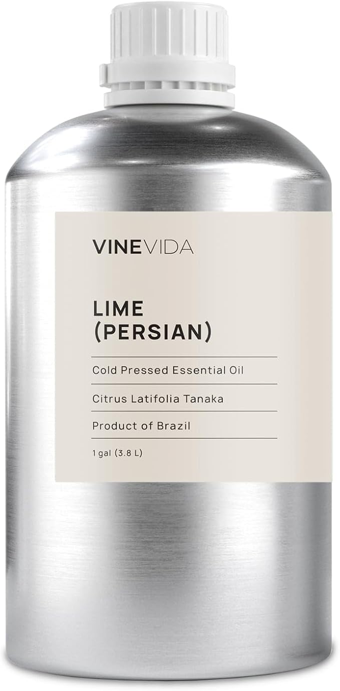 VINEVIDA Lime Essential Oil - Gallon Lime Oil Undiluted - Bulk Essential Oil for Soap Making & Candle Scents - 8 lbs