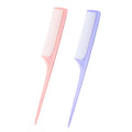 Rat Tail Combs for Parting,Fine Tooth Teasing Comb-Heat Resistant Anti Static Parting Combs for Braiding,Root Teasing-Styling Combs Set for Women,Suit for Wet Dry Hair((Pink&Purple)