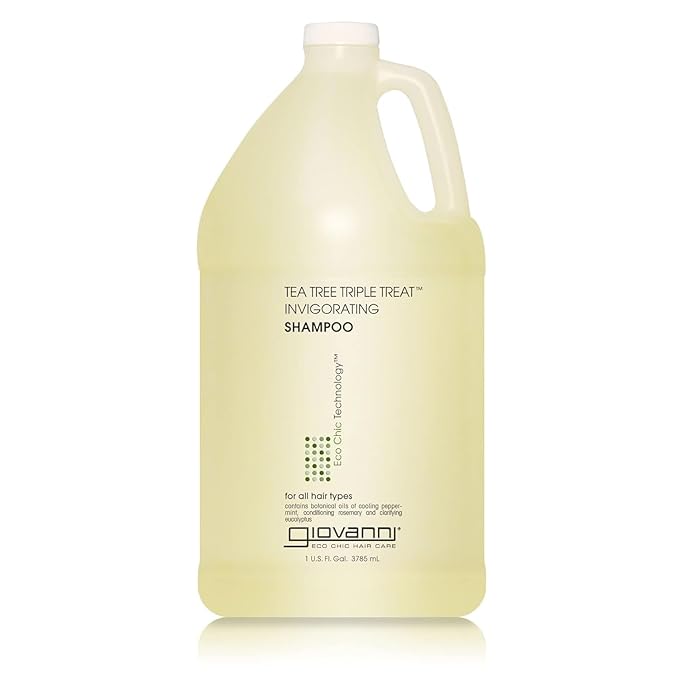 GIOVANNI Tea Tree Invigorating Shampoo - Special Clarifying Shampoo w/Organic Natural Oils for Women & Men, Cleansing & Moisturizing for Thin Hair, Rosemary, Eucalyptus & Peppermint Oil - 128 Fl Oz