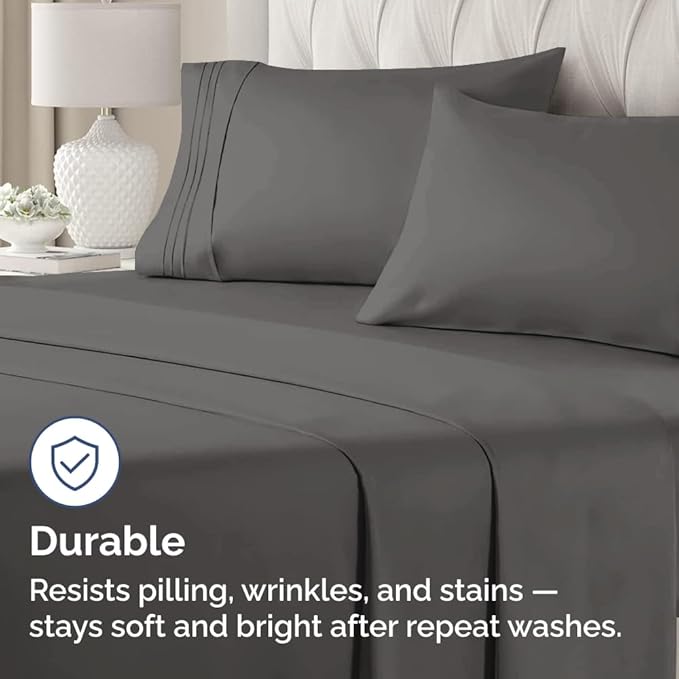 King Pillow Cases Set of 2 - Ultra Soft Hotel Quality Pillowcase Covers - Comfy, Cozy & Wrinkle Free - Shrinkage, Stain and Fade Resistant - Machine Washable Pillow Protectors - 2 Piece Set - Charcoal