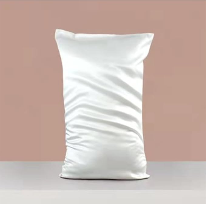 Oeko-TEX Certified White Silk Pillow Cases Made in USA, 100% Real Silk Pillowcase for Hair and Skin, 22 Momme, Standard Size,1 Pc 20"x26" (Standard, White)