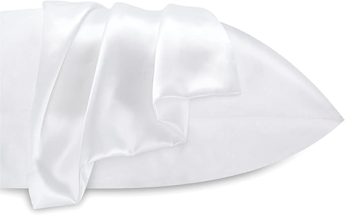 BEDELITE Satin Pillowcase for Hair and Skin, Super Soft Similar to Silk Pillow Cases 4 Pack with Envelope Closure, Cooling Pillowcases for Women Men (20"x30" Queen Size, White)