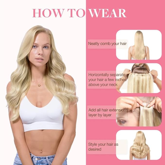 GOO GOO Clip in Hair Extensions Real Human Hair, Remy Human Hair Extensions Clip ins for Women, Natural Human Hair, 22inch 150g 9Pcs, 8A/22 Medium Brown Highlighted Golden Blonde