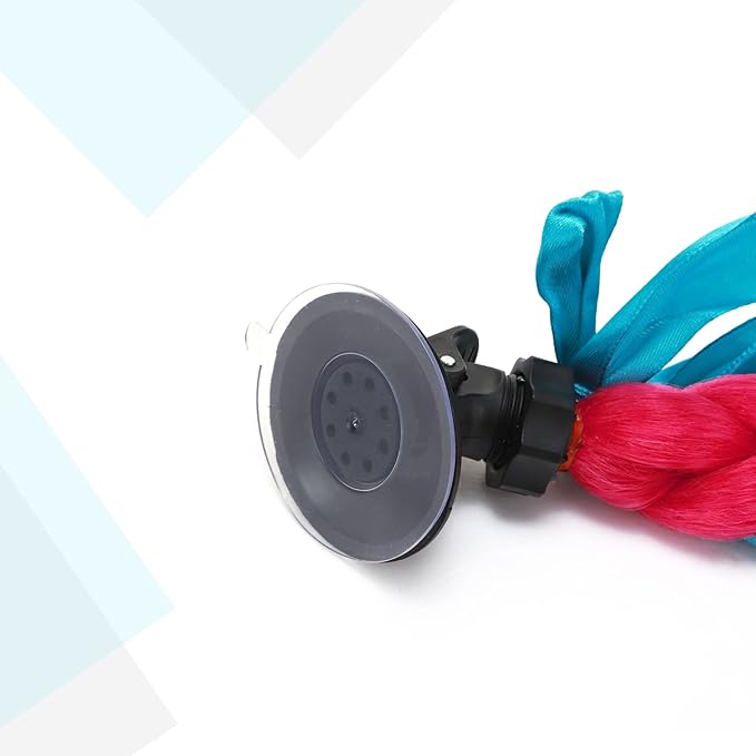 SEGO 1PCS/2PCS Helmet Pigtail Braids with Detachable Suction Cup Bowknot Ponytail Hair Many Colors (Helmet not Included)