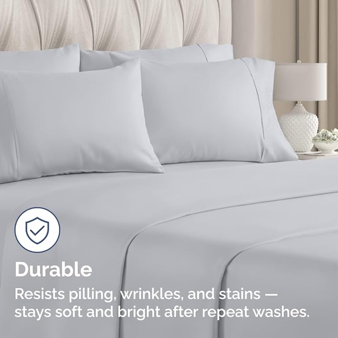 King Pillow Cases - 4 Pack - Super Soft Pillowcase Covers - Envelope Enclosure - Hotel Quality Pillow Protectors - Wrinkle Free, Shrink & Stain Resistant - Machine Washable - 20" x 40" (Steel Blue)