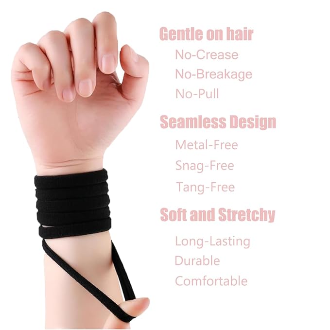 15pcs Hair Ties No Damage Strong Stretchable Hair Bands for Curly Heavy and Long Hair All-Day Hold Ponytail Holders SnagFree Rubber Bands Hair Accessories Ideal Gifts for Women Teens Girs