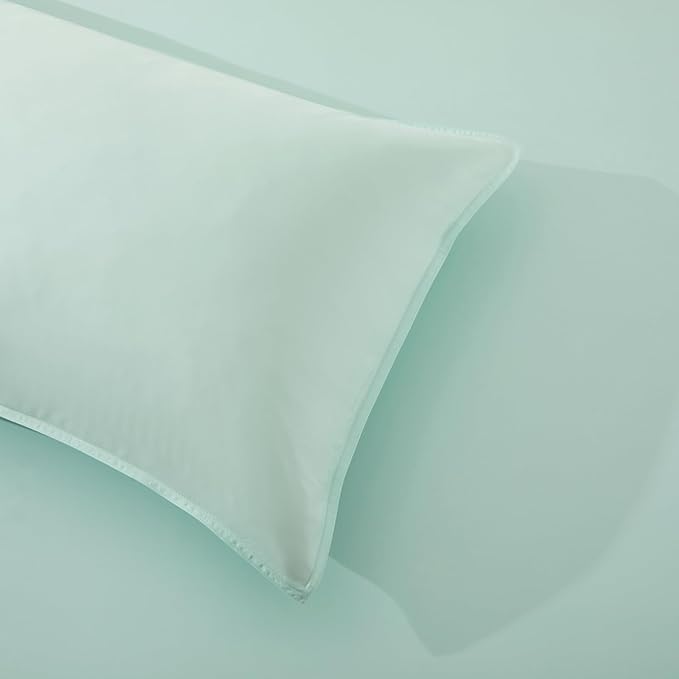 Luxury Bamboo Market | Queen Envelope Pillowcase Set | 100% Viscose Made from Bamboo | Organically Grown | Ultra Soft | Cooling | 2pcs [Coastal Green]