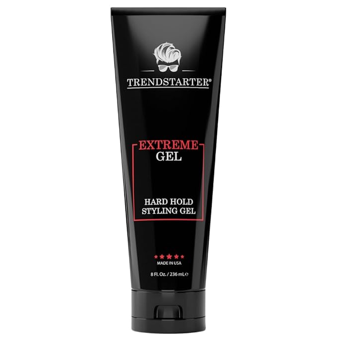 TRENDSTARTER - EXTREME GEL - Hard Hold - Natural Shine - Extreme Strength - Non-Flaking Hair Gel Formula for All Hair Types - All-Day Reliability