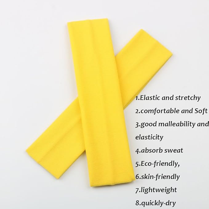 Yoga Sports Headbands,Pack of 24,Soft Elastic Stretchy Athletic Headband Workout Gym Sports Fitness Hair bands