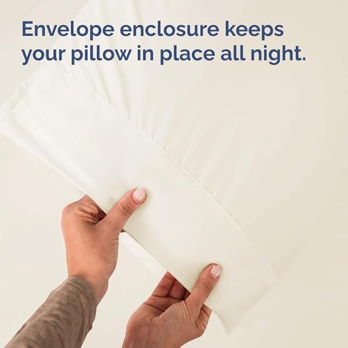 Queen Pillow Cases - 2 Pack - Super Soft Pillowcase Covers - Envelope Enclosure - Hotel Quality Pillow Protectors - Wrinkle Free, Shrink & Stain Resistant - Machine Washable - 20" x 30" (Off White)