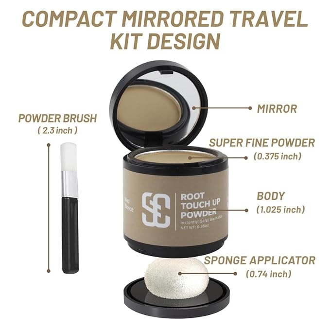SOVONCARE Instantly Hairline Powder, Hairline Shadow Gray Hair Coverage Touch Up Hair Powder for Thinning Hair for Women Hair Root Touch Up Powder Hair Root Cover Up Conceals Hair Loss Dark Blonde