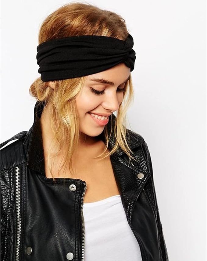 DRESHOW 8 Pack Headbands for Women Yoga Knotted Headbands Elastic Criss Cross Hair Accessories Sports Head Wrap Non Slip