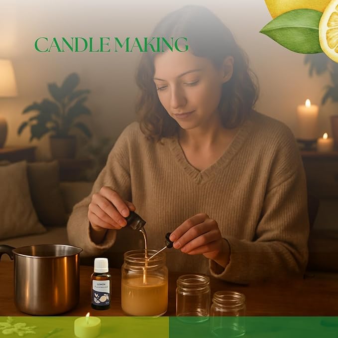 Roots & Above Pure Natural Lemon Essential Oil 1.01 Fl Oz/30 ml Citrus Oils for Skin, Hair Care, Massage, Diffusers, Humidifiers, DIY Beauty, Home Candle Making & Self-Care