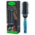 Hair Brushes for Women - Curly Hair Blow Dryer Brush Self Cleaning Detangler Round Brush for Blow Out - Roller Retractable Travel Blue Christmas Gifts