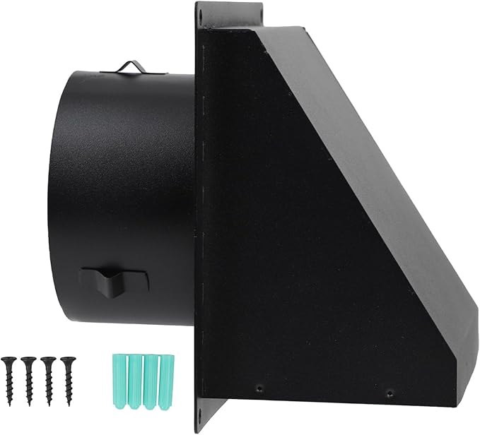 Outdoor Dryer Vent Cover Outside - 4 Inch Stainless Steel Exterior Dryer Vent Cover with One-Way Damper, Weatherproof Fixed Mesh & Noise Reducing Rubber Gasket for Laundry Room, RV