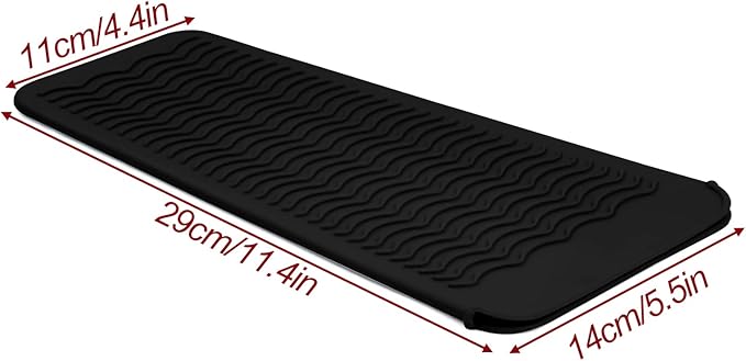 1Pack Silicone Heat Resistant Mat Pouch for Hair Straightener, Curling Iron, Flat Iron and Hot Hair Tools Black