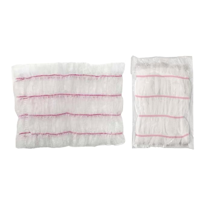 100Pcs SPA Facial Headbands SPA Makeup Headbands Skincare Hair Bands Makeup Head Wraps for Bath Home Showering Personal Use, White Pink