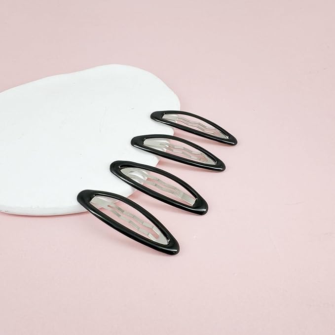 16 Pieces Hair Clips for Thick Hair 2.8 Inch Oval Shape Black XL Hair Clips for Women Metal Snap Non-Slip Hair Grips Hair Accessories