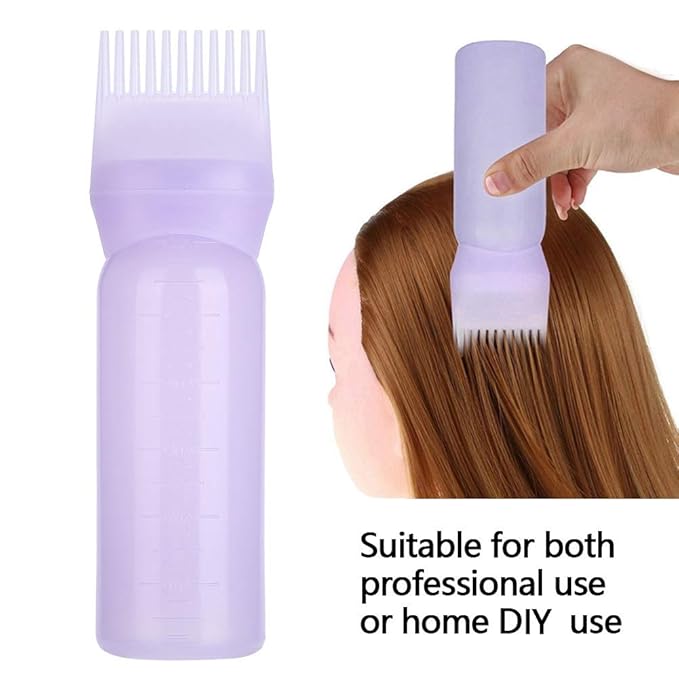 Yinhing Hair Dyeing Bottle, Hair Color Applicator Bottle, 3 Colors Hair Dyeing Bottle Brush Shampoo Hair Color Oil Comb Applicator Tool for Salon Home Supplies (Blue)