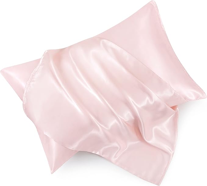 Blush Pink King Size Satin Pillowcase Set of 2 for Hair and Skin,Blush Pink Silk Pillowcase Breathable Pillowcase with Envelope Closure