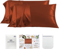 PROMEED 23 Momme Silk Pillowcase 2 Pack with Zipper, 3rd Gen Grade 6A+ 100% Mulberry Silk Pillow Case Set of 2, Cooling Pillow Cases for Hot Sleepers (King 20"x36", Dusk)