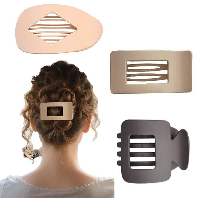 Large Flat Hair Clips for Woman,3PCS French Flat Hair Claw Clips,Duckbill Hair Clips for Thick and Thin Hair,Matte No-Slip Hair Clip Strong Hold Barrettes
