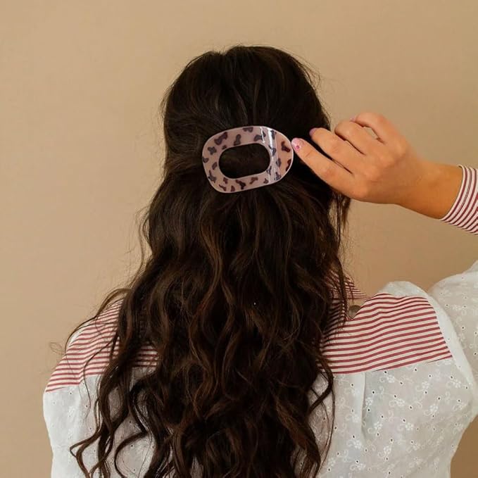 6PCS Flat Hair Clips for Women Fashion Leopard Print Duckbill Hair Claw Clips for Thick Thin Hair French Hair Clip Claw