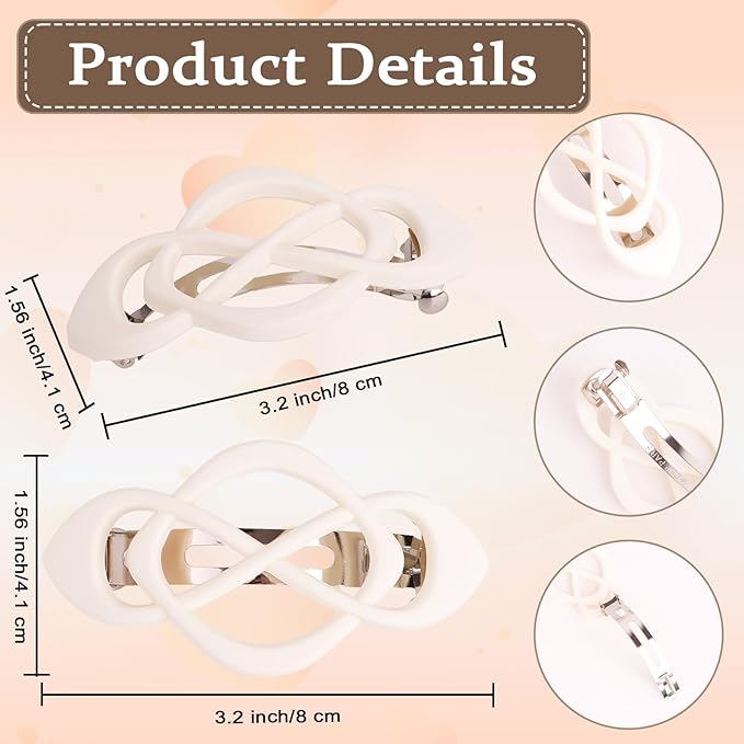 Beige Hair Barrettes for Women 4packs Hair Clips French Hair Barrette Clip Beige Accessories for Women Girls