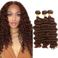 Brown Bundles Human Hair Color 4 Deep Wave Bundles 14 16 18 Inch Niegmeag Virgin Remy Hair Chocolate Brown Deep Wave Bundle Hair Weave 300g