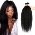 Bundles Human Hair Natural Black Yaki Straight Bundles 24 26 28 Inch Brazilian Virgin Soft and Silky Remy Hair Extensions Niegmeag Double Weft Color 1B Kinky Straight Bundle 300g