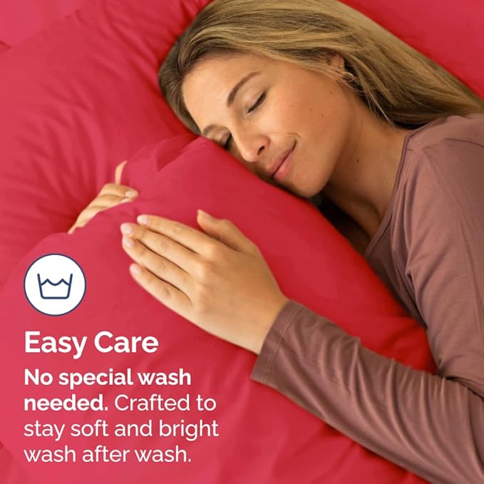 King Pillow Cases Set of 2 - Ultra Soft Hotel Quality Pillowcase Covers - Comfy, Cooling & Wrinkle Free - Shrinkage, Stain and Fade Resistant - Machine Washable Pillow Protectors - 2 Piece Set - Red
