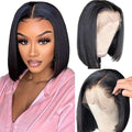 Short Bob Wig Human Hair 13x4 Frontal Bob Wigs Human Hair Pre Plucked wigs for Black Women Bob Lace Front Wigs 10 Inch 180% Density with Baby Hair Natural Color