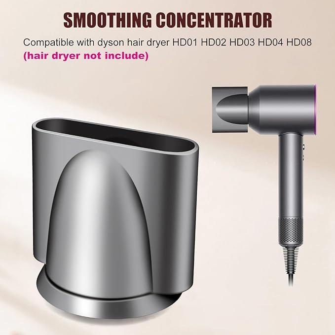 Gentle Air Attachments/Diffuser/Styling/Concentrator/Smoothing Nozzle Accessories for Dyson Supersonic Hair Dryer HD01,HD02,HD03 (Smoothing Nozzle)
