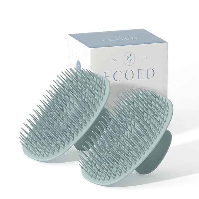 2 PC Scalp Massager Shampoo Brush, Scalp Scrubber & Exfoliator for Dandruff Removal, Wet & Dry and Detangler for Men and Women, Suitable for Short Medium Hair(Blue)