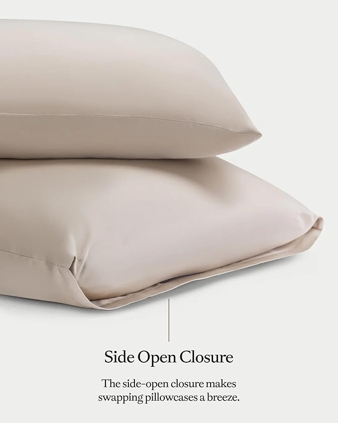 Cozy Earth Standard Pillowcases Set of 2 - Made of 100% Viscose from Bamboo, Ultra-Soft & Luxury, Woven from Naturally Breathable & Lightweight Fabric - Driftwood