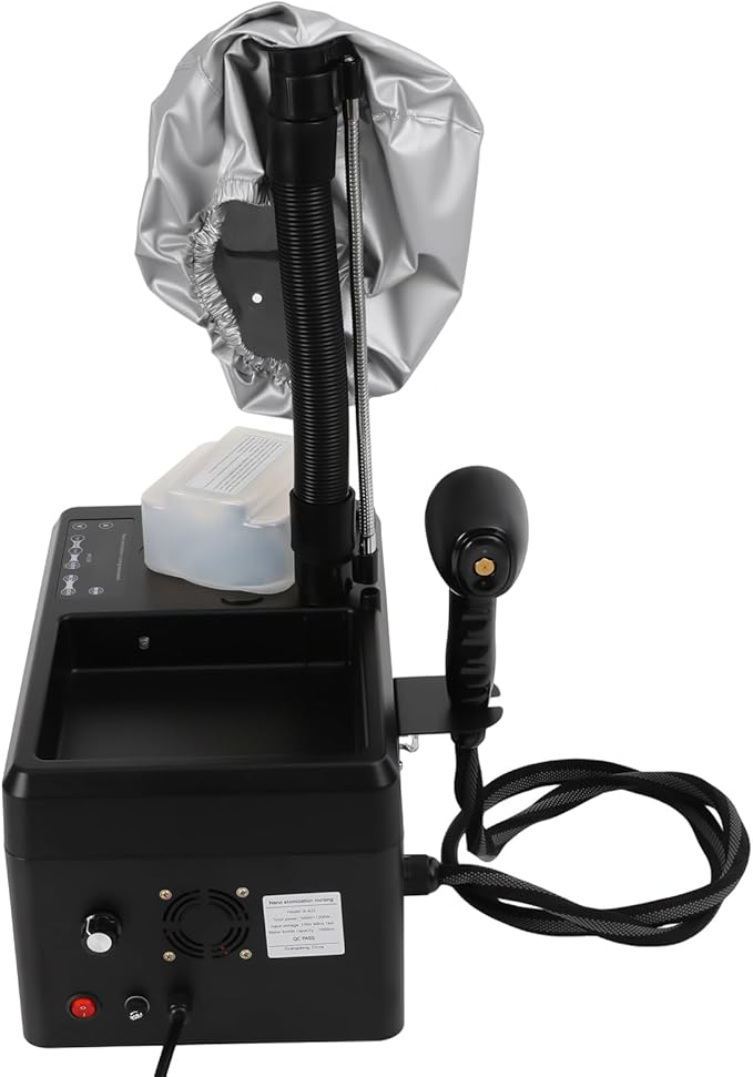 Nano Hair Steamer 1750W, Standing Hair Color Processor, Professional Nano Mist Hair Steamer, Beauty Salon Hair Machine for Deep Hair Care Repair (1750W Black)