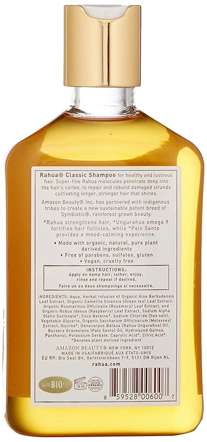 Rahua Classic Shampoo, Vegan Moisturizing Shampoo for Women and Men, Sulfate Free, Gentle Hair Care for All Hair Types, Clarifying Formula with Rahua Oil, Quinoa, Aloe Vera, and Palo Santo, 9.3 Fl Oz
