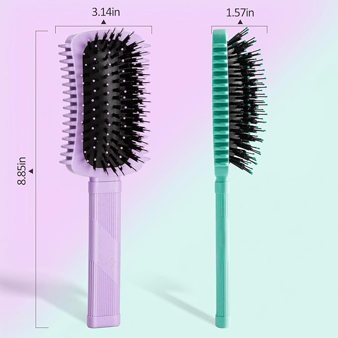 Curly Hair Brush 2 Pack, Volume Curl Defining Brush for Effortlessly Detangling Shaping and Styling Women's Curls, Reduce Pulling